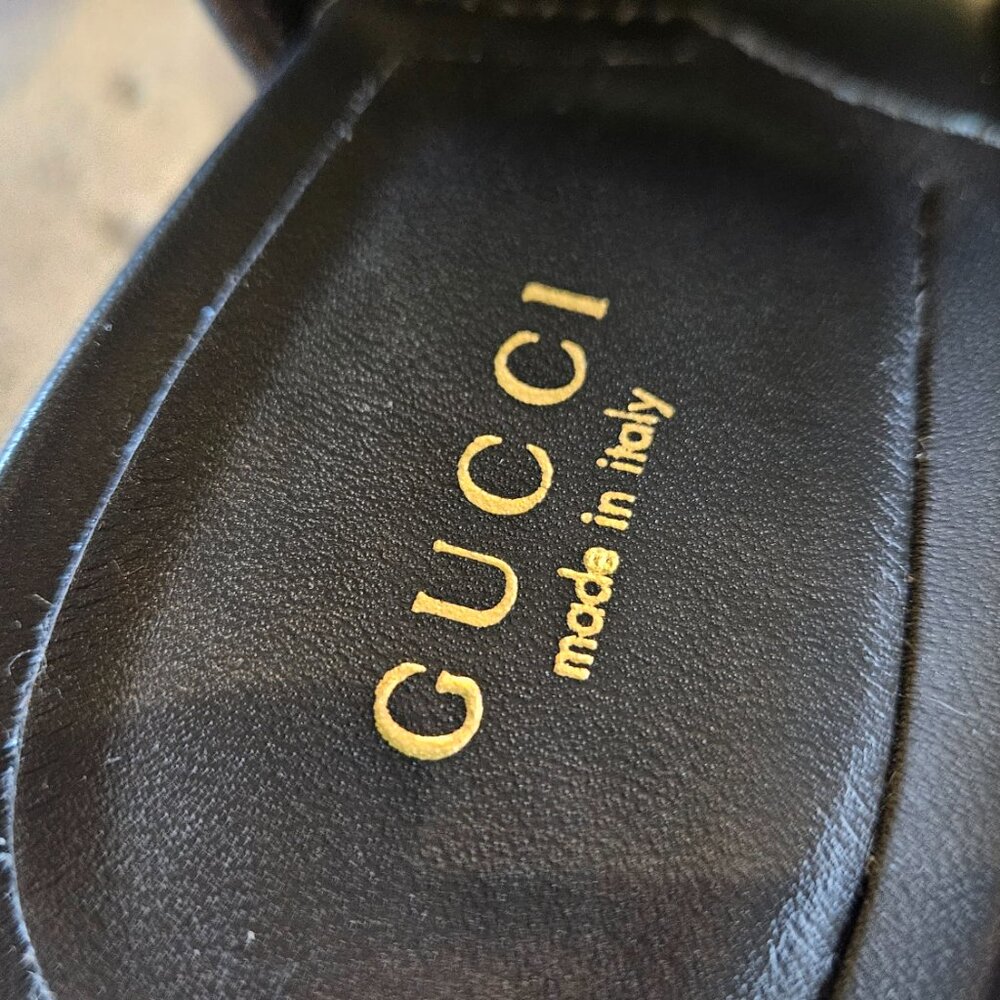 Gucci Double G Mule 776995 BK060 - 1000 Black Leather Size 38+ New Womens Shoes - Picture 7 of 15